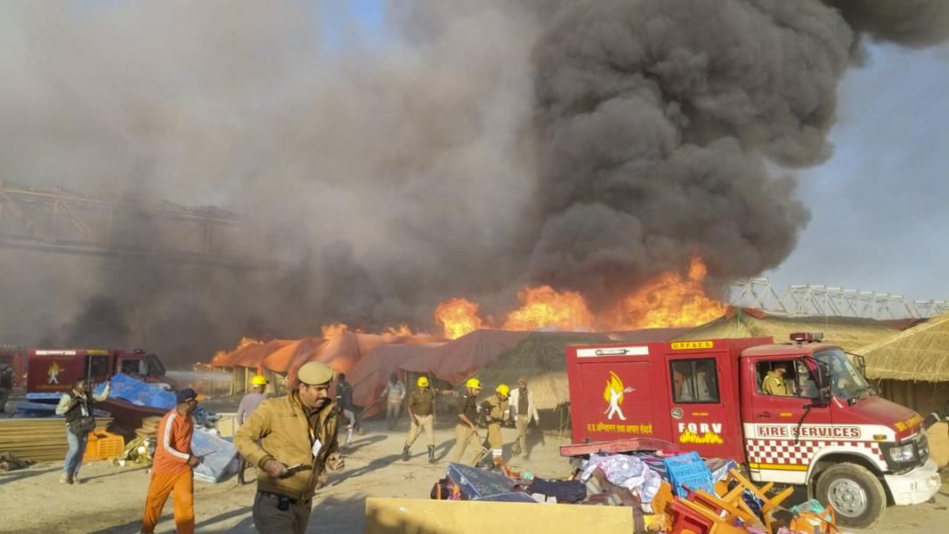 maha kumbh mela fire break