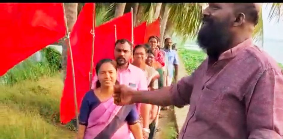തെരഞ്ഞെടുപ്പ്‌ ഗാനം തയ്യാറാക്കി വേറിട്ട പ്രചാരണവുമായി തൈക്കാട്ടുശേരി പഞ്ചായത്തിലെ എൽഡിഎഫ്‌ പ്രവർത്തകർ.  