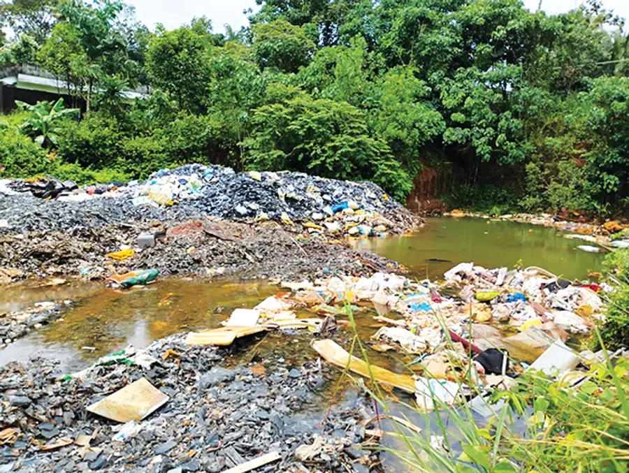 E-waste illegally deposited in the 7th ward of Vallikunnam panchayat