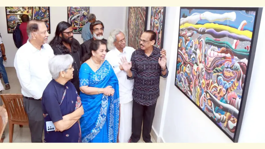 വൈലോപ്പിള്ളി സംസ്കൃതി ഭവനിൽ നടക്കുന്ന ബി ഡി ദത്തന്റെ
ചിത്രപ്രദർശനത്തിൽ നിന്ന്