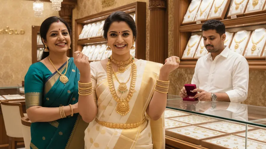 gold necklace wearing women