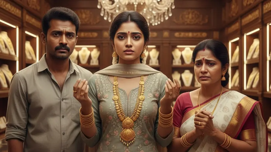 gold wearing poor family
