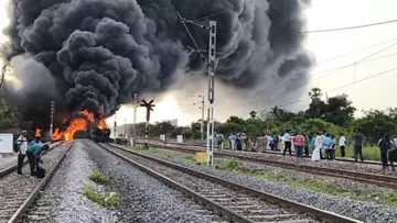goods train fire
