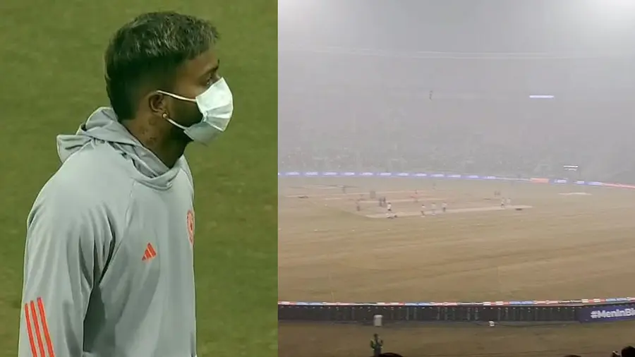 hardik pandya wear mask at lucknow stadium