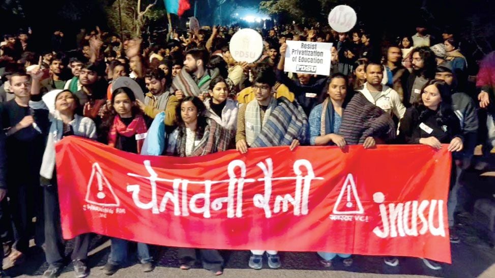 JNU students strike