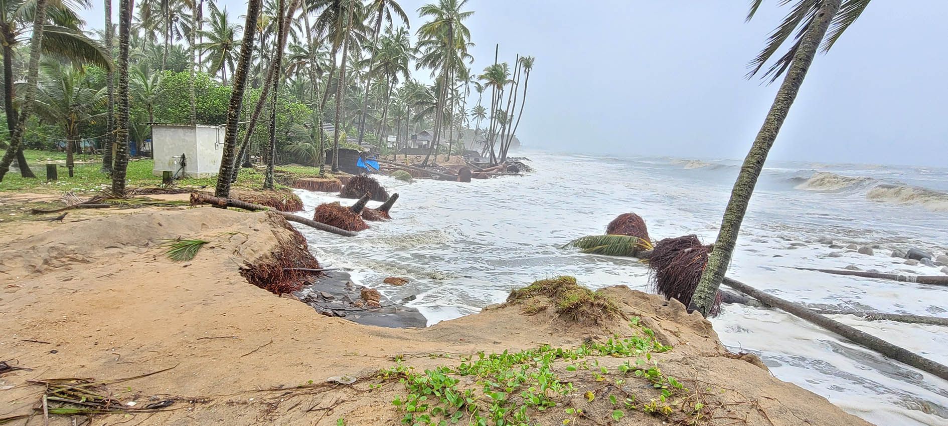 -ഗണേശമംഗലം ബീച്ചിലെ രൂക്ഷമായ കടലേറ്റം