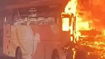 ksrtc bus caught fire bangalore
