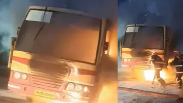 ksrtc chadayamangalam fire breakout