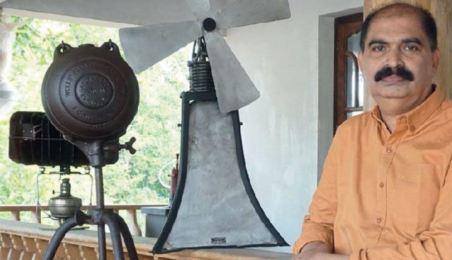 kerosene light and fan