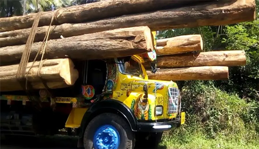 heavy loaded trucks