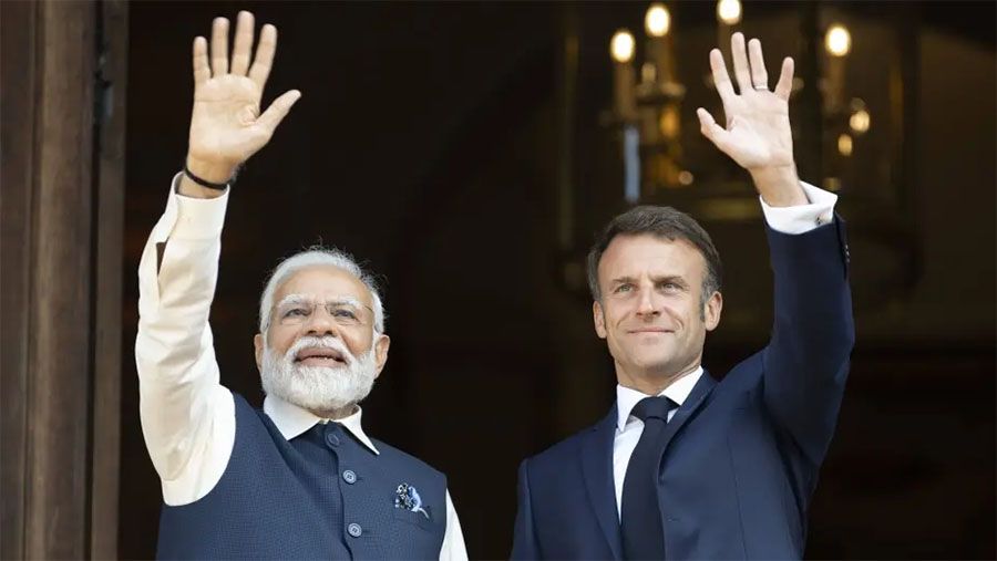 emmanuel macron in india
