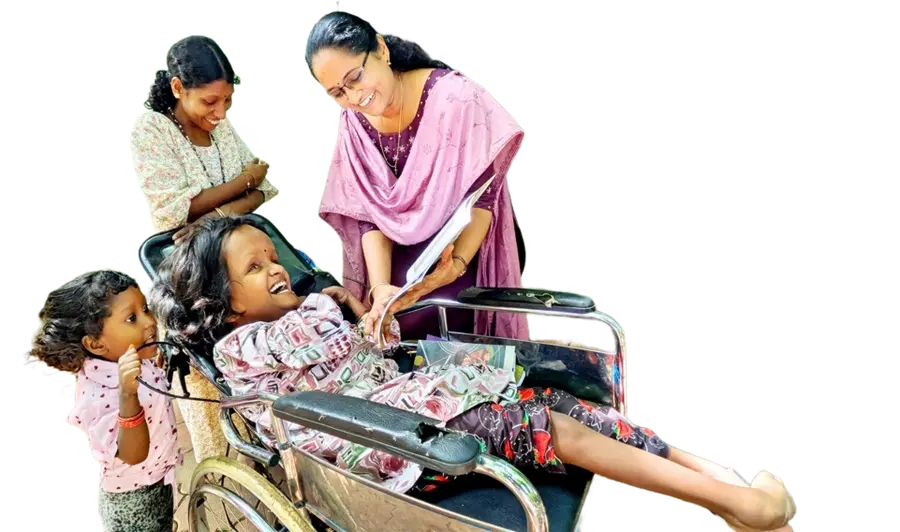 Meenakshi's eyes were glued to the pictures as she turned the pages of the fifth grade textbook delivered by the teachers.