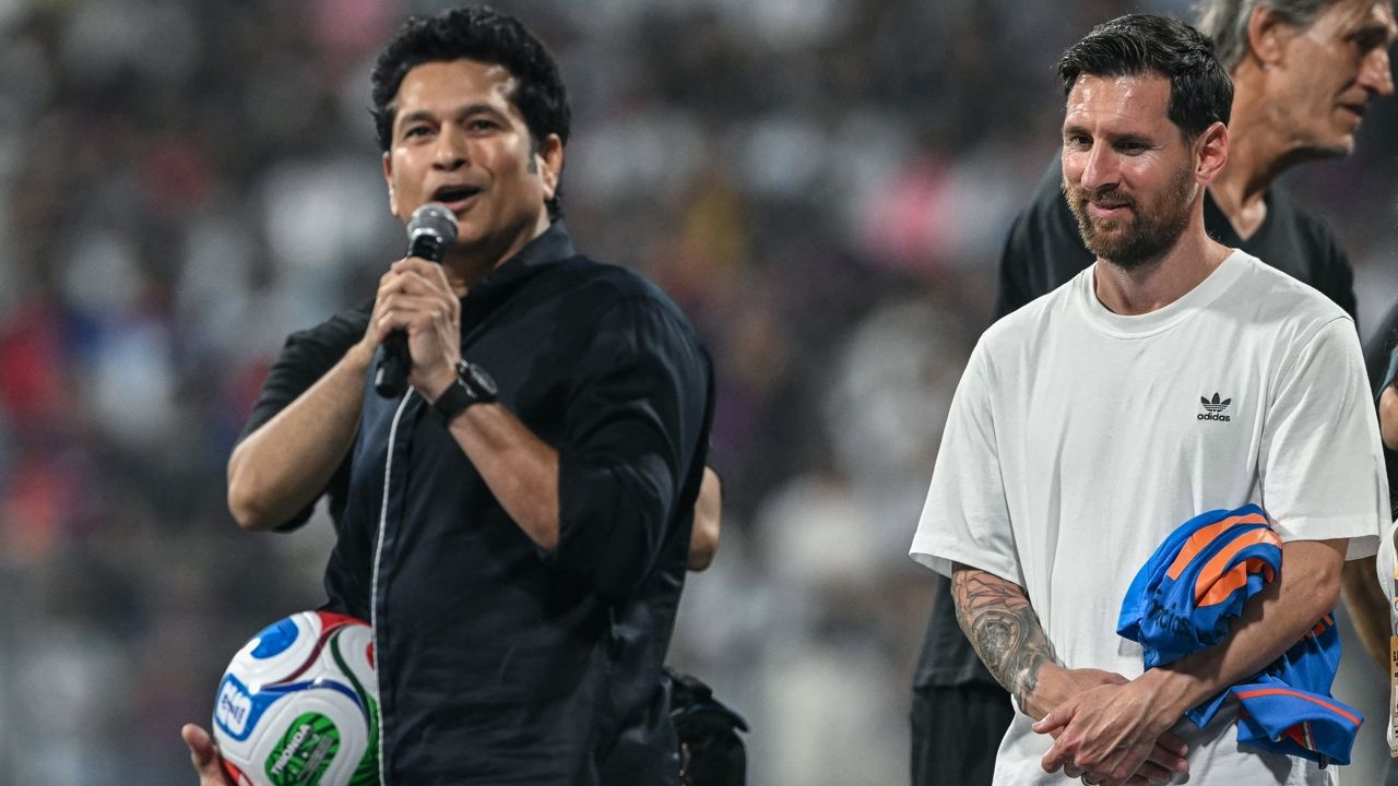 messi with sachin
