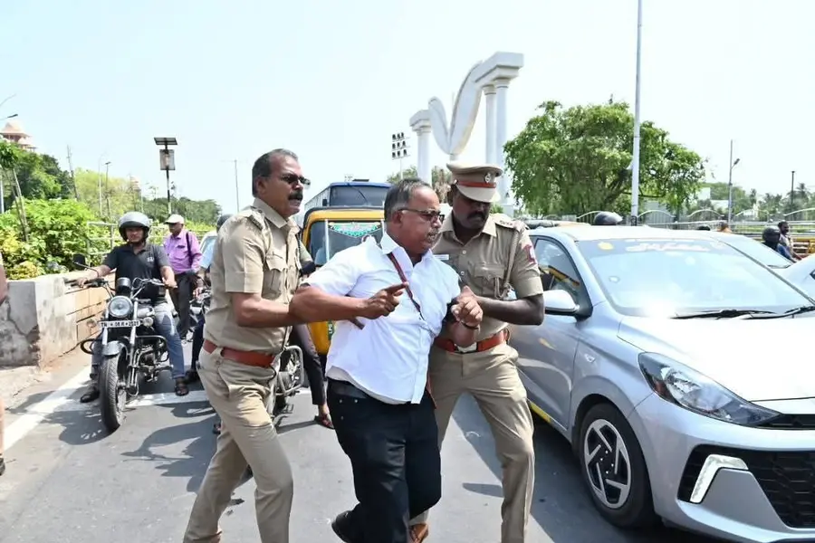 NPRD Working President Namburajan being forcefully arrested before protest