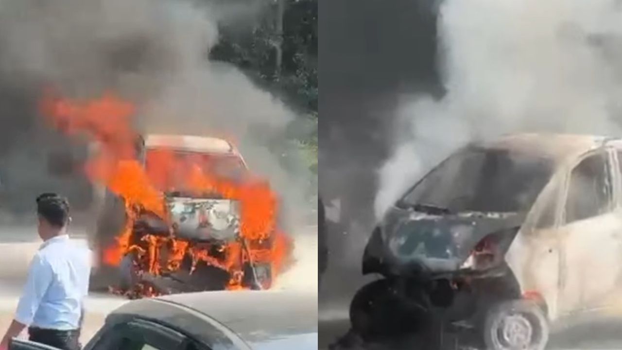 nano car caught fire at mukkam