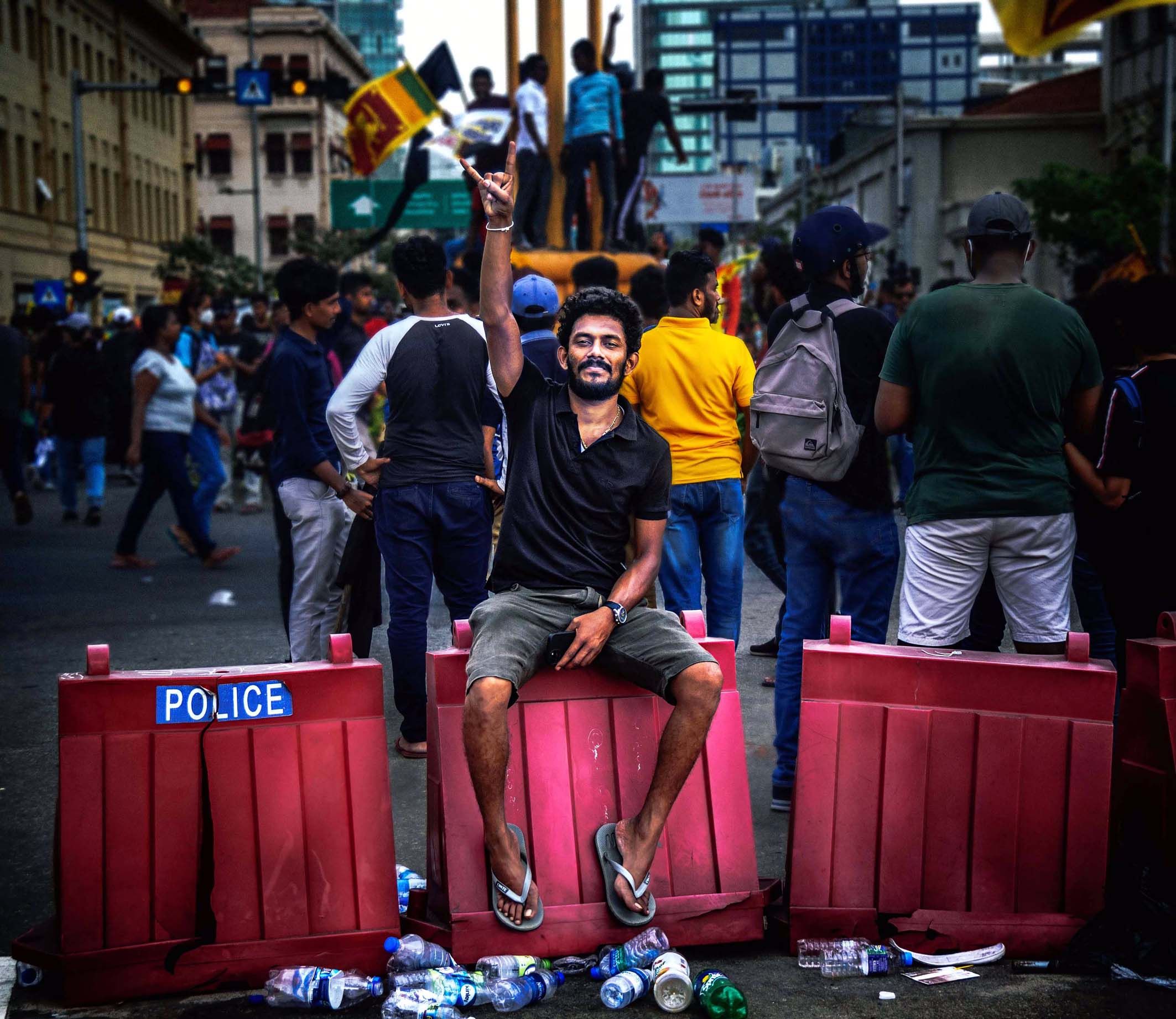 ശ്രീലങ്കയിലെ അരഗലയ പ്രക്ഷോഭകാലത്തെ കാഴ്‌ച 