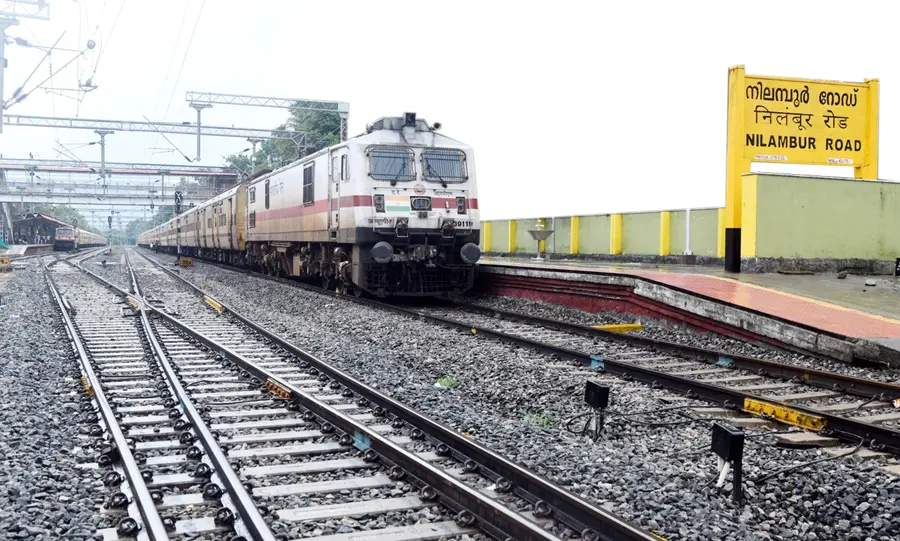 The railway line here also travels along with the history of Nilambur.