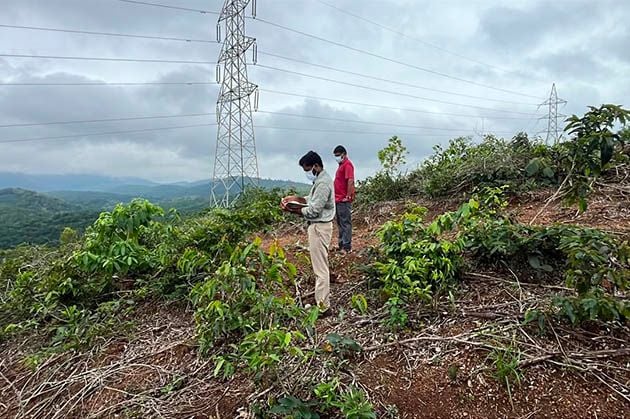 ഏരൂർ ഓയിൽ പാം എസ്റ്റേറ്റിൽ ജിയോളജി വകുപ്പ് അധികൃതർ  പരിശോധന നടത്തുന്നു 