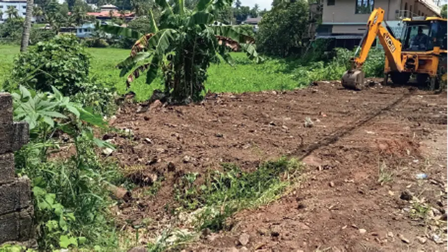 Paddy field being reclaimed in Chottanikkara.