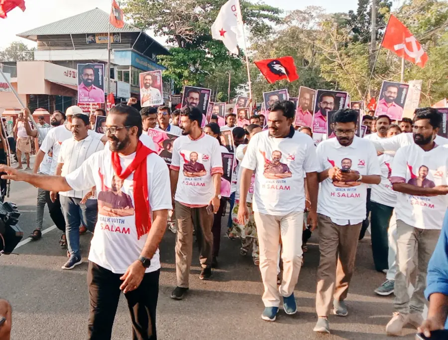 അമ്പലപ്പുഴ മണ്ഡലം എൽഡിഎഫ് സ്ഥാനാർഥി എച്ച് സലാം എൽഡിവൈഎഫ്‌ യൂത്ത് മാർച്ചിൽ പങ്കെടുത്തപ്പോൾ
