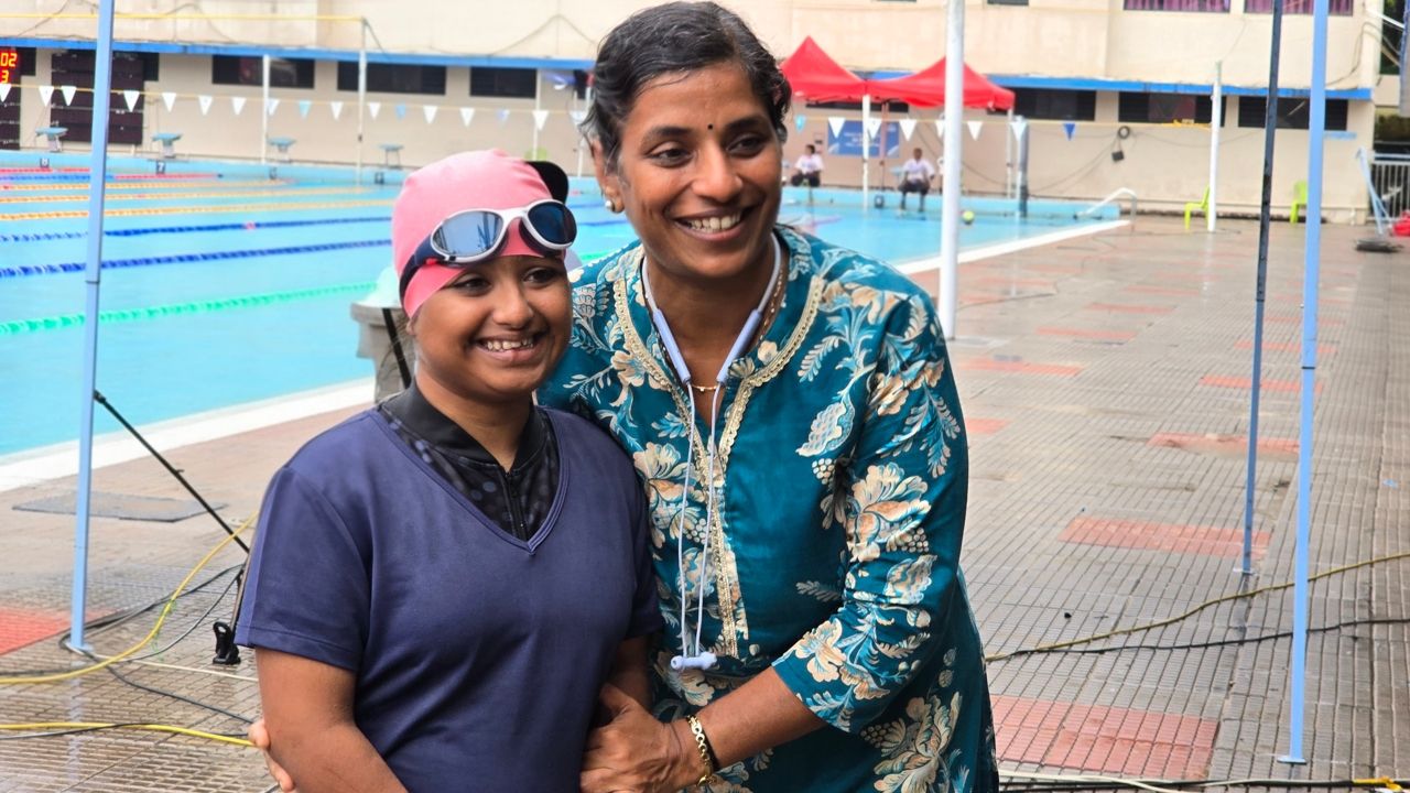 p lakshmi butterfly swimming