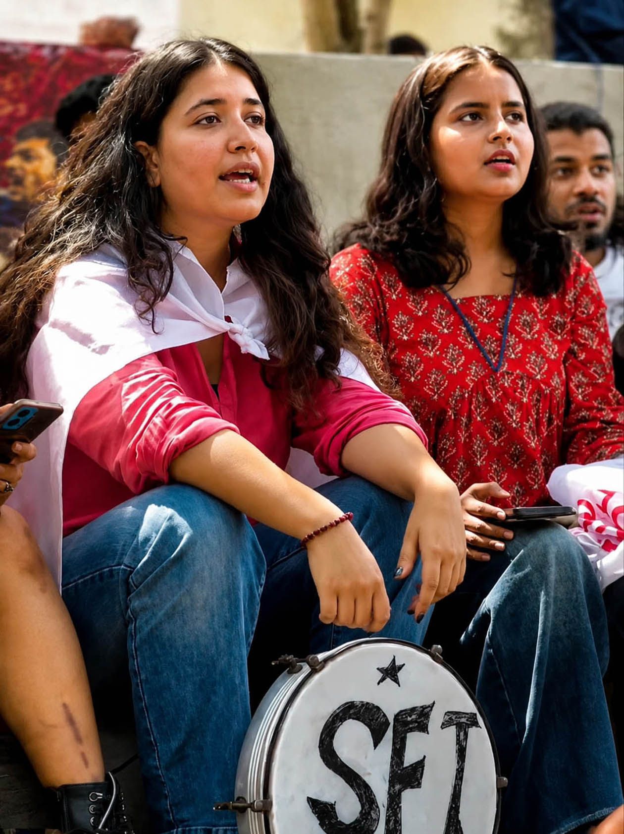 പ്രക്ഷോഭത്തിൽ പങ്കെടുത്ത എസ്‌എഫ്‌ഐ പ്രവർത്തകർ      
