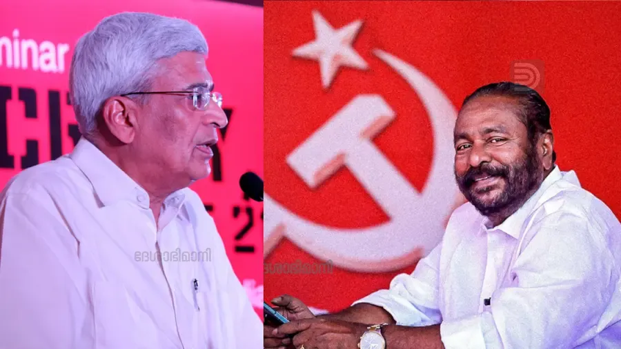 prakash karat and russel.