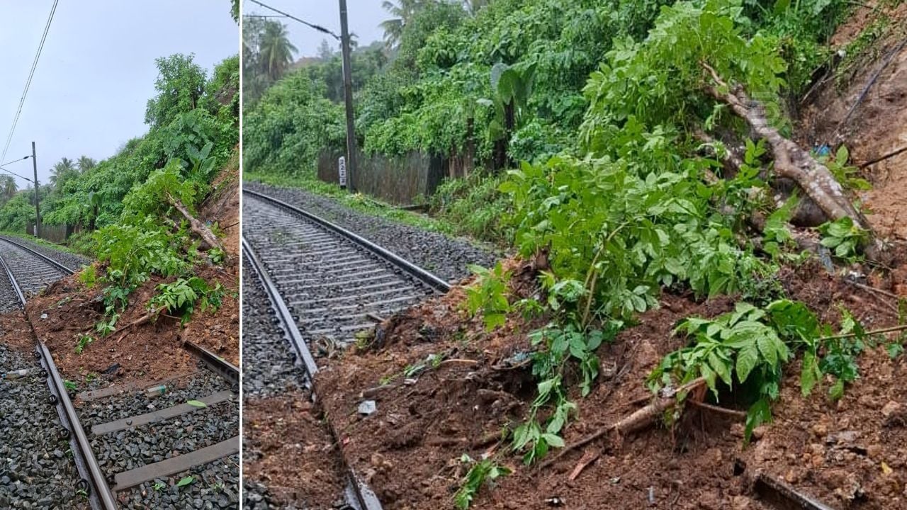 railway track landslide