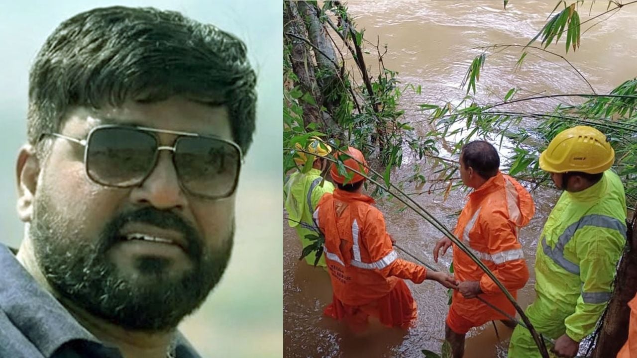 കാര്യങ്കോട് പുഴയിൽ ഒഴുക്കിൽപെട്ട ആർ രാജേഷിനായി അഗ്നിരക്ഷാസേന തിരച്ചിൽ നടത്തുന്നു ​