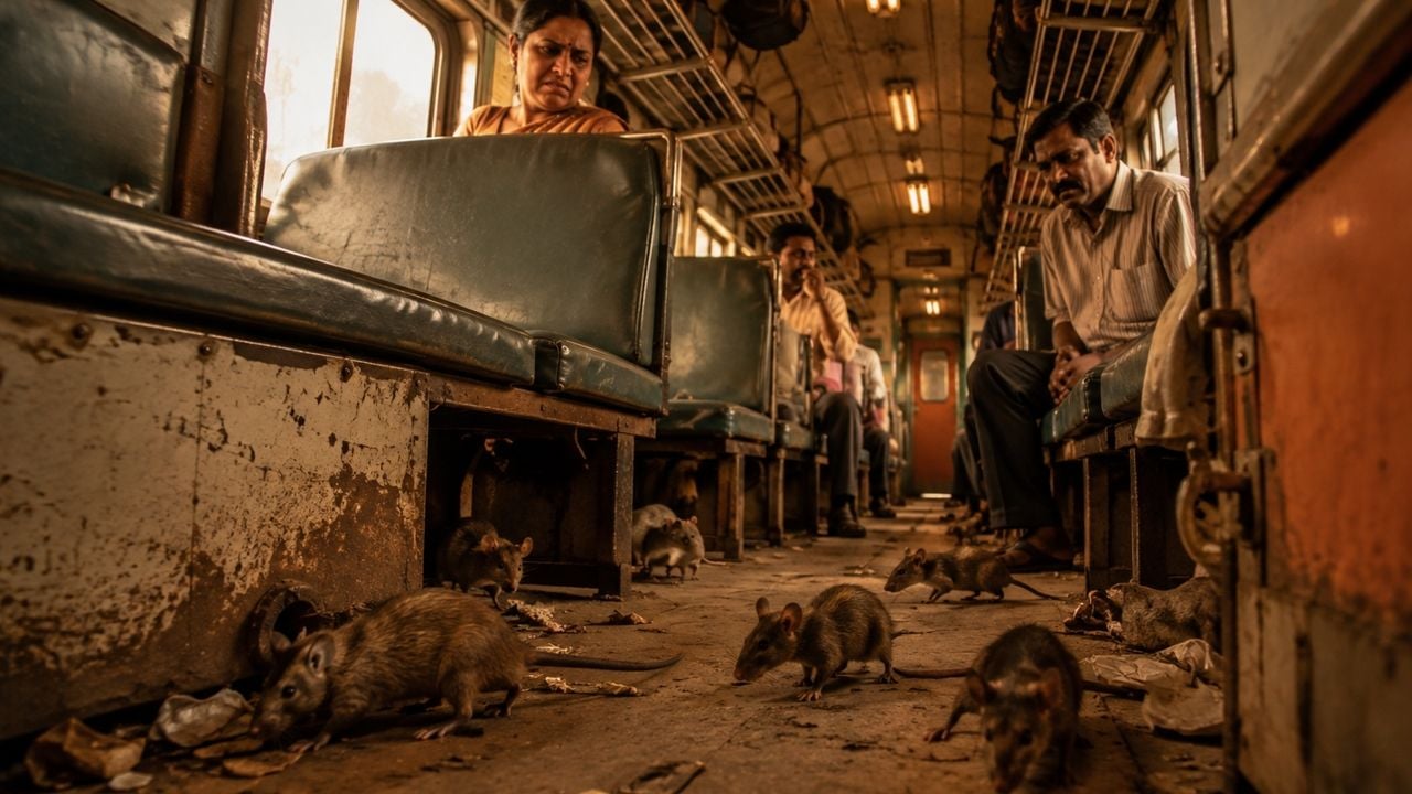 rat menace in train