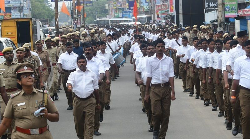 rss route march with police protection