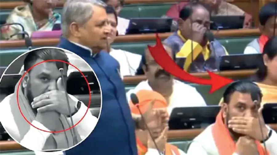 samrat choudhary using tobacco in assembly