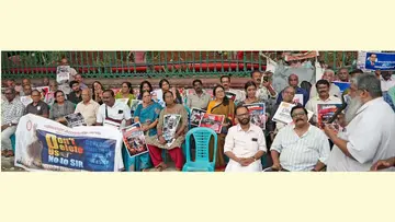 Cultural activists stage a protest.