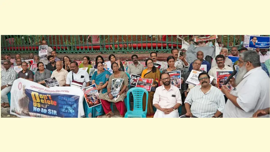 Cultural activists stage a protest.