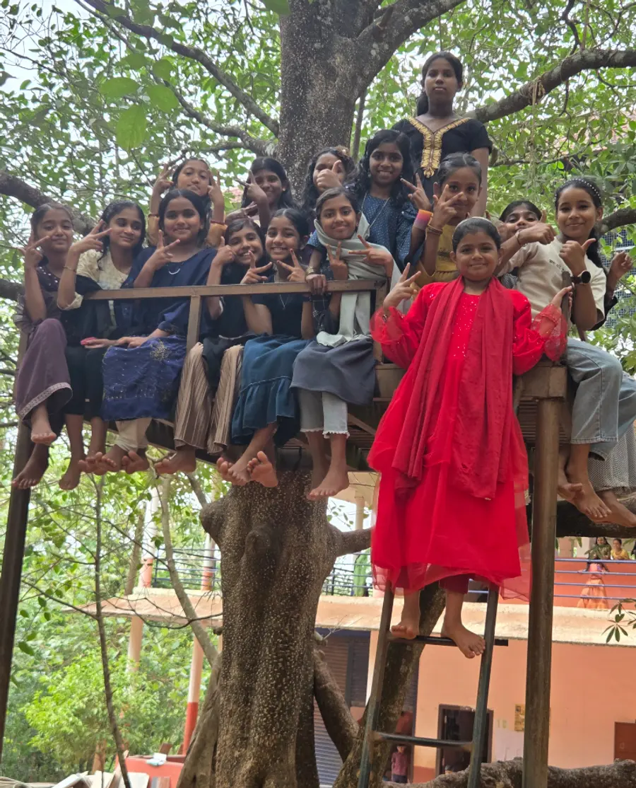 The red-brick schoolyard has completely changed