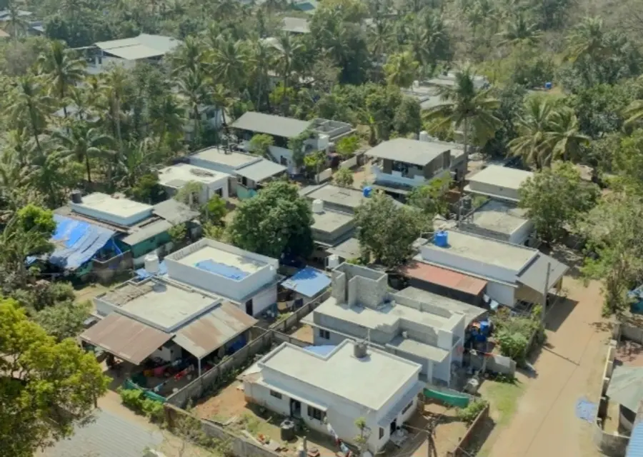 എം എൻ ലക്ഷം വീട് പദ്ധതിയിലെ നിർമാണം പൂർത്തിയായ മരത്താക്കര എം എൻ നഗറിലെ ഒറ്റ വീടുകൾ