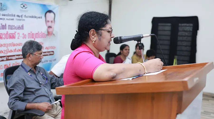 എൻ കെ ജോർജ് സ്മൃതി ദിനവും കെയർ ക്യാമ്പ് നിപ്മർ ഓഡിറ്റോറിയത്തിൽ മന്ത്രി ആർ ബിന്ദു ഉദ്ഘാടനം ചെയ്യുന്നു