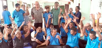 തൃശൂർ രംഗചേതനയുടെ നാടക കളരി കാര്യാട്ടുകര അംഹയിൽ നടൻ സുനിൽ സുഖദ ഉദ്ഘാടനം ചെയ്യുന്നു