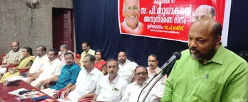 പി സുധാകരൻ അനുസ്മരണയോഗം സിപിഐ എം കേന്ദ്ര കമ്മിറ്റിയംഗം പി രാജീവ് ഉദ്ഘാടനംചെയ്യുന്നു