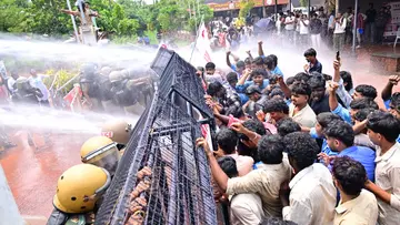 Students protest Kasaragod 