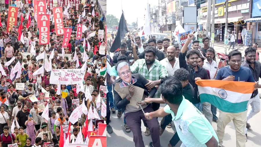sfi protest kolkata chennai