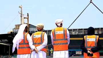 shipment of railway tracks to Sohar Port