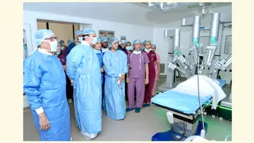 എസ്‌ കെ ആശുപത്രിയിൽ ആരംഭിച്ച സെന്റർ ഫോർ റോബോട്ടിക് സർജറി മന്ത്രി കെ മുരളീധരൻ ഉദ്ഘാടനം ചെയ്‌തപ്പോൾ