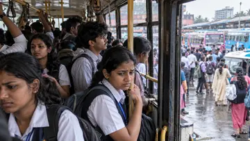 students in private bus ai image