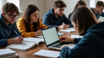 students preparing exam