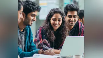 students with laptop