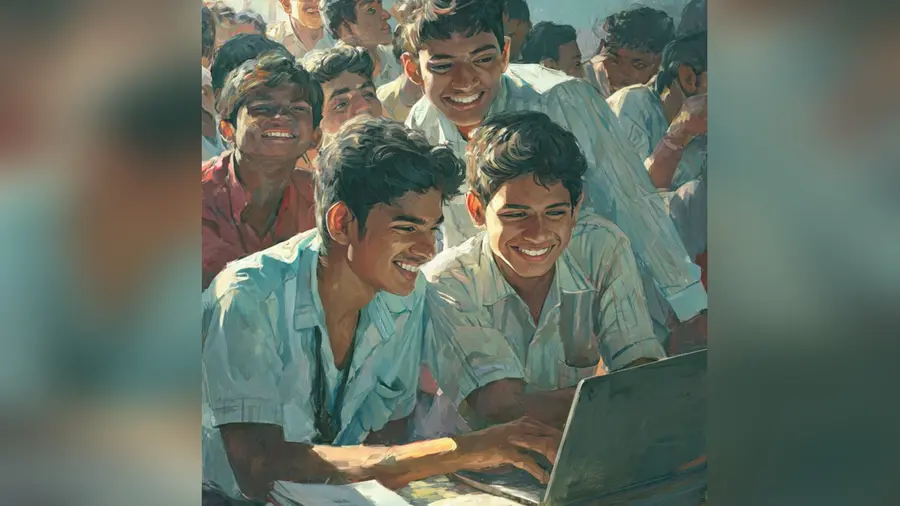 students with laptop