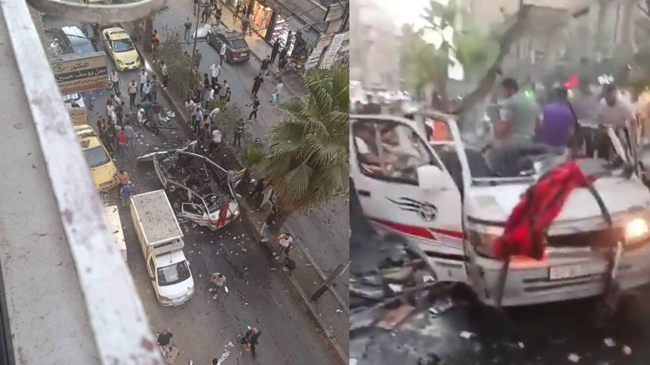 syria explosion mini bus