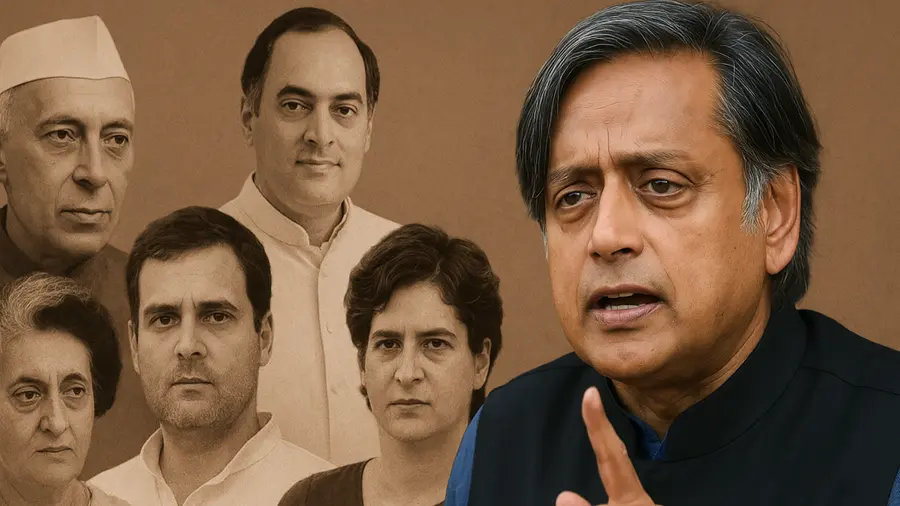 tharoor against nehru family