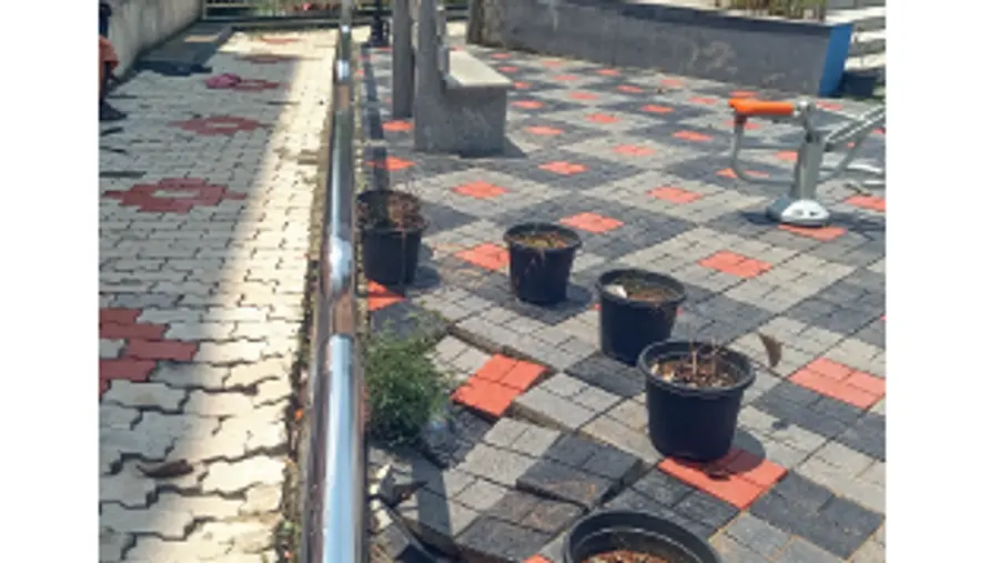 The park's tiles have caved in.
